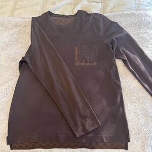 Brown Long Sleeve Shirt with Pocket
